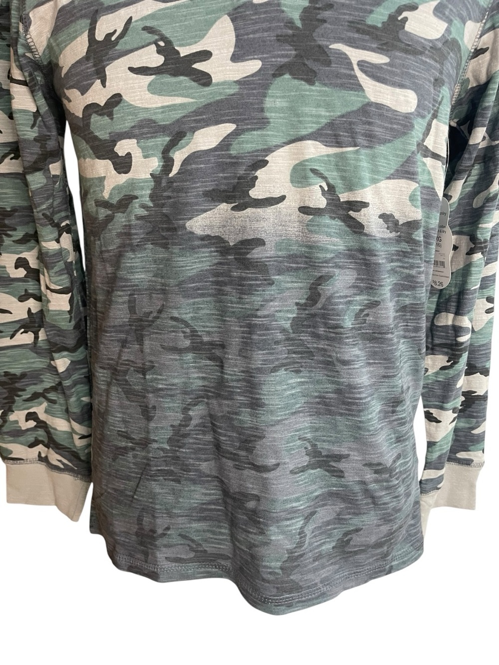 Wonder Nation Camouflage Camo Jersey Henley Long-Sleeve Shirt Green - Picture 3 of 12